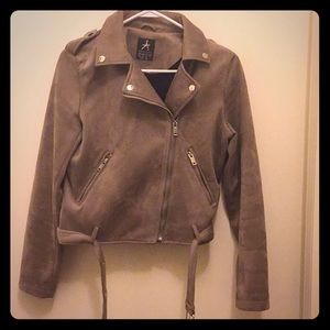 Tan Suede Moto Jacket
